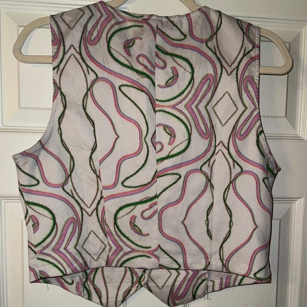 Stylish Multicolor Button-Up Vest - Picture 3 of 9